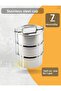 3-Piece Expiry Bowl 18x9 cm Food Carrying Container Stainless Steel No:4