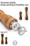 Set of 2 (14+22cm) Natural Wooden Black Pepper Salt Coffee Spice Grinder Mill Salt Shakers Pepper Shakers - 4