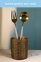 Countertop Spoon Holder Decorative Vertical Spoon Holder Cylinder Spoon Holder Antique Gold Color Model 4 - 6