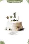 Eucalyptus Themed 1 Year Old Minimal Birthday Party Set (BANNER, 7-Piece BALLON, CAKE ORNAMENT) - 4