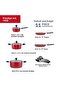 Classique 11 Piece Nonstick Cooking Set with Glass Lid - Red - 2