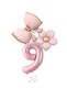 Pink Color Bow Daisy and Number Foil Balloon Set Age 9