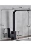 Venita Black Kitchen Faucet Hot Cold Double Water Inlet Square Kitchen Faucet Soft - 4