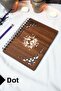 World Wooden Cover Notebook - Dotted Notebook - 60 Sheets (120 Pages) - A5 15X21 cm - Travel Notebook