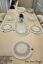 Jute, American Service Set, 6 Plates, 1 Bread Basket, 1 Runner, Plate Base, Plate Set, Lux Presentation