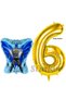 Batman Concept 6 Year Old Balloon Set Batman Bat and Gold Number Balloon Birthday Balloon Set