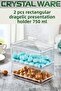 2-Tier Transparent Rectangular Dragee Container, Snack Container, Presentation Container 750 ml F122 - 2