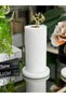 Natural Marble Metal Coral Roll Towel Holder & Napkin Holder White Gold - 2