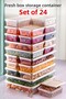 Set of 24 Freshbox Storage Containers Suitable for Microwave and Refrigerator Cream