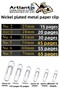 Metal Paper Clip No 3 28mm 250 Li 1 Pack Nickel Plated Metal Paperclip Durable Rustproof 20 Sheets Capacity - 3