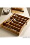 Expandable 6-Compartment Wooden Bamboo Spoon Holder