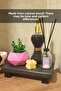 Black Wooden Oil Pot Oil Stand Base, Multi-Purpose Organizer Presentation Rack, Black Soap Dish Base - 2