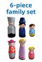 6-Piece Wooden Puppet Family Set