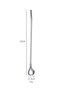 Set of 6 Stainless Chrome Straw Cocktail Bar Spoons and Cleaning Brush, Cocktail Stirrer, Silver Color - 3