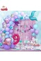 9 Year Old Mermaid Banner Balloon Blue Purple Balloons Foil Fringe Curtain Set Birthday Party Ornament