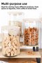 3-Piece Bamboo Lid Glass Storage Container - Vacuum Labeled Labeled Glass Jar Set with Lids for Legumes and Food 1050 ml - 3