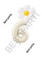 Best Beige Number and White Daisy Foil Balloon Set Age 6