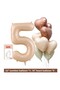 Beige Figure Age Foil Balloned Heart Bouquet Birthday Party Set Decoration - 4