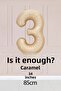 3 Year Old Caramel Number Balloon 34 Inch Sand Beige Age Balloon - 2