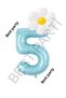 Best Blue Number and White Daisy Foil Balloon Set Age 5