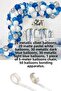 Balloon Party 100 Pieces White Blue Gray Navy Blue Metallic Balloon And Balloon Chain - 2