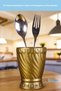 Countertop Spoon Holder Decorative Vertical Spoon Holder Cylinder Spoon Holder Antique Gold Color Model 14 - 5