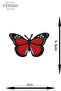 معطف حديدي - رقعة - نموذج فراشة أحمر (6 سم × 5,5 سم) 2 قطعة - 2