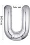Foil Balloon Letter U Helium Balloon 100 cm Silver Color - Letter U Balloon - Letter Foil Balloon - 40 Inch