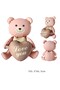 Retro Caramel Heart Pink Sitting Bear Foil Balloon with Love You Written - 2