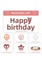 Rose Gold Happy Birthday Foil Balloon Heart Starry Birthday Party Set Ornament - 4