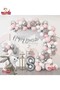 SILVER PINK LUXURY 8 YEARS OLD RABBIT FOIL BIRTHDAY DECORATION BIRTHDAY PARTY BALLON CHAIN SET