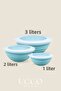 Set of 3 Storage Containers 1+2+3 Liter Food Storage with Lid Microwave Refrigerator Compatible Pinterest Bowl - 8