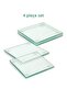 Glass Coaster, 4 Pieces, Transparent Silicone Feet, Resistant with 4mm Rodage, Transparent Cup Pad - 2