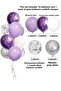 Set of 10 Silver Sequin Balloons 2 Clear+ 2 Chrome Lilac + 2 Macarons Lilac + 2 White + 2 Metallic Silver - 2