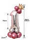 Number Balloon Welcome Set 0 Years Bright Rose Gold Silver Colors 0 Number Balloon with Gold Crown - 4