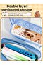 Capy Bara-40 Pen Capacity Double-Deck Pen Holder (Random Brooch & Toy Semi-Transparent Brown) - 6