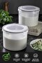 Set of 2 Storage Containers with Airtight Lid - Yogurt Kefir Fermenting Container with Vacuum Lid 2x2500 ml - 2