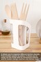 3 Compartment Countertop Cutlery Holder - Spoon Knife Stand with Removable Compartments Kitchen Organizer White - 4