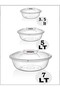 Mrd230 طقم حوض عجين شفاف 3 قطع مع غطاء طقم بلاستيك 3.5 - 5 و 7 لتر - 3