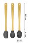 Indigo Set of 3 Gray Bamboo Silicone Spatulas Long 26 cm - 2