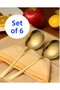 6 Pieces Gold Stainless Steel Serving Spoon 21 cm Presentation Spoon