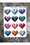 Heart Sticker 3D Glittery Hearts Sticker Bullet Journal Scrapbook Agenda 2Sheets - 3