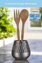 Countertop Spoon Holder Decorative Vertical Spoon Holder Cylinder Spoon Holder Antique Silver Color Model 3 - 2