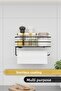 Roll Towel Holder Adhesive Paper Towel Holder Napkin Holder Tableware Kitchen Serving Towel Organizer with Presentation Tank - 3