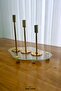 Curved Glass Tray with Wooden Base Decorative Organizer Stand for Makeup/Jewelry/Kitchen. - 5