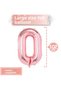 Large Number Balloon Rose Gold Age 0 + Transparent Balloon with Confetti Sequin and Metallic Rose Gold Balloon - 4
