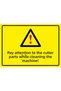 Be Careful of the Cutting Parts When Cleaning the Machine! Isg Warning Sign Pvc A3 30X42 cm
