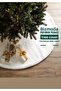 New Year Christmas Tree Skirt New Year Tree Cover White 100cm Round Handmade - 2