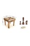 Star Footed Walnut Backgammon and Chess Table Set - 3