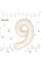 9 Number Foil Balloon Cream Color Number Balloon Age Balloon 76 Cm Number Balloon Flying Balloon Helium Balloon